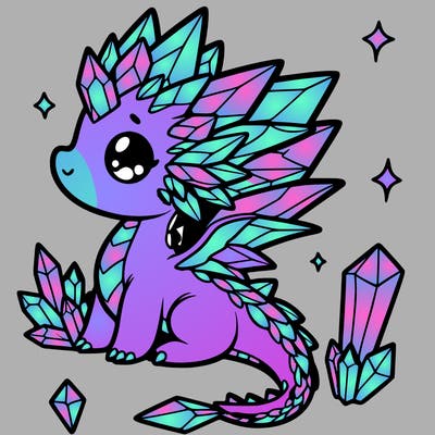 little cute crystal dragon