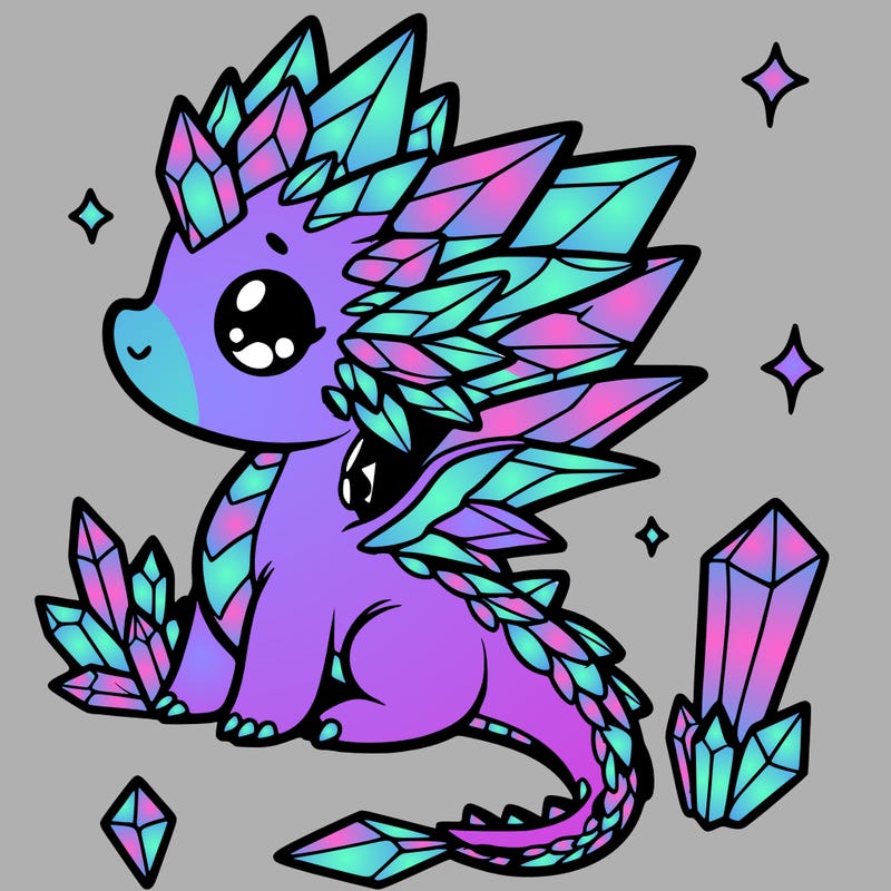little cute crystal dragon