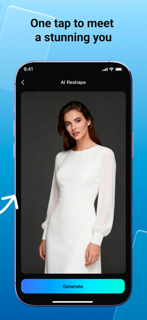 VidMax-AI Reshape,Photo,Video - Smartphone screen displaying the VidMax AI Reshape feature for photo enhancement