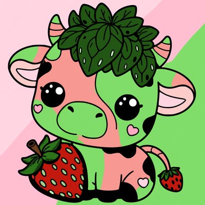 cute strawberry cow