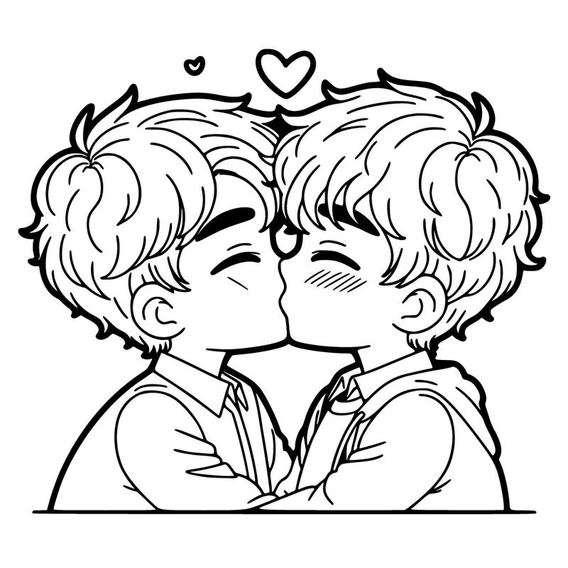 two boys kissing