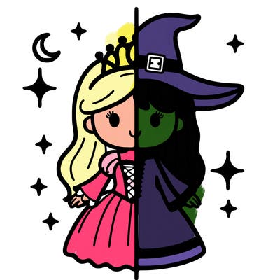 split princess and witch
