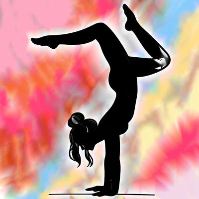 a woman doing a handstand