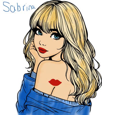 realistic girl with bangs looking over her shoulder