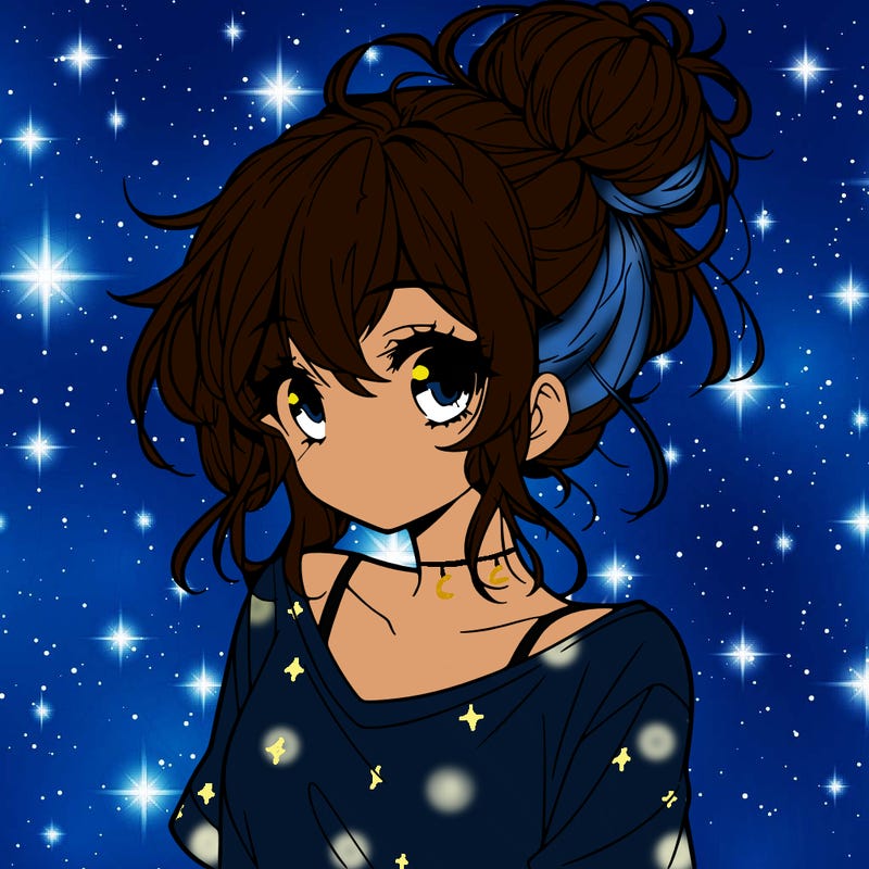 a beautiful anime girl with a messy bun