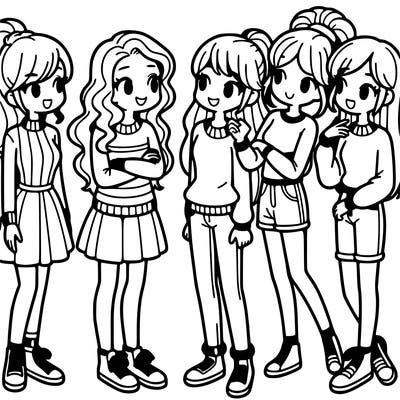group of girls talking