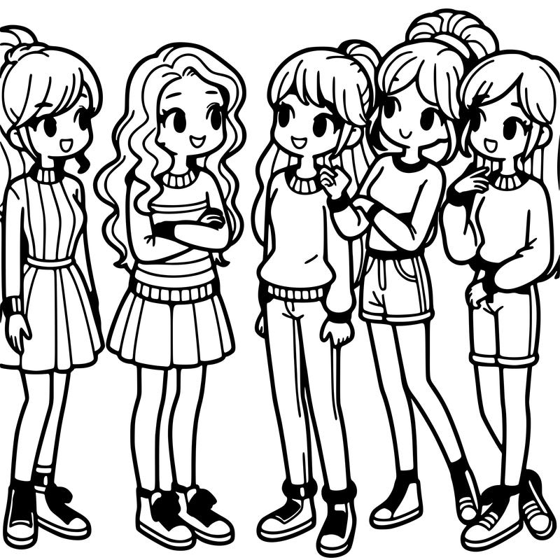 group of girls talking