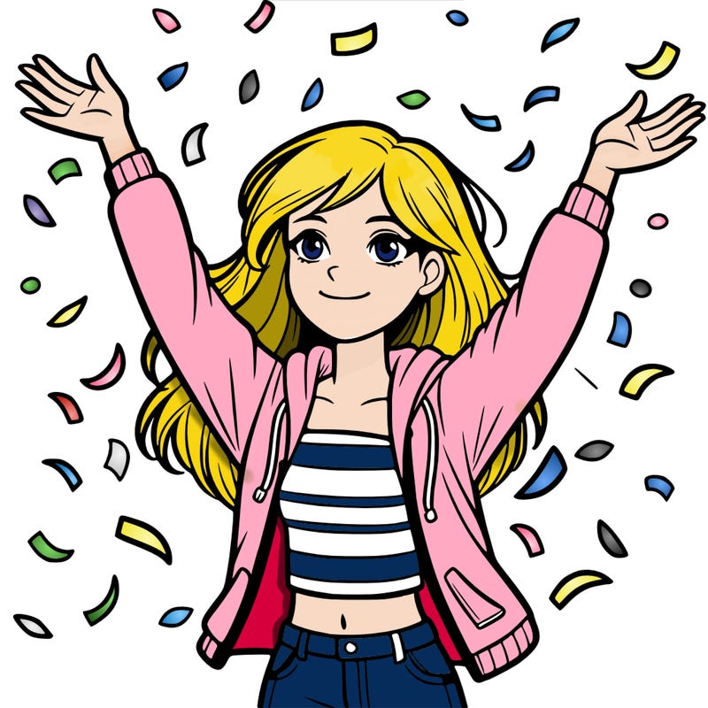 a teenage girl throwing confetti in the air