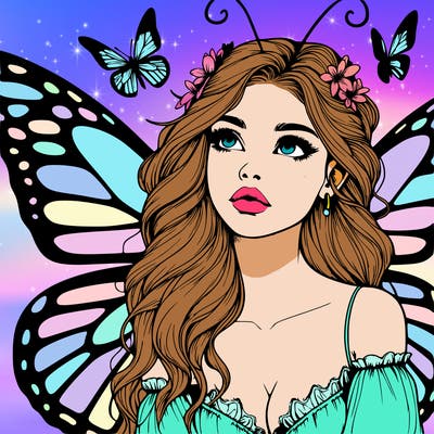 butterfly fairy realistic girl