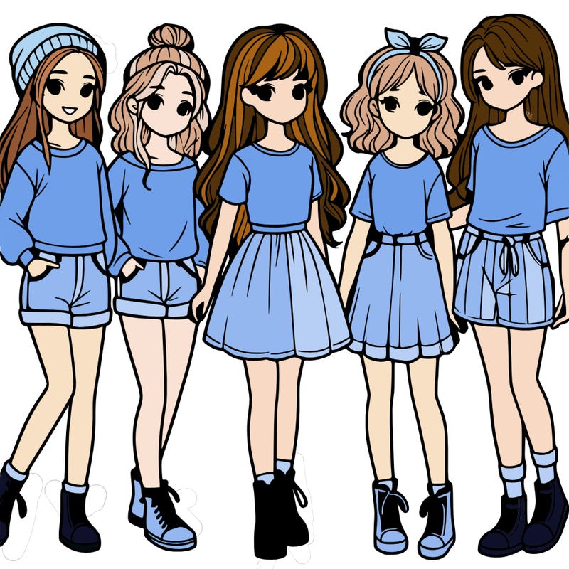 a group of five girls