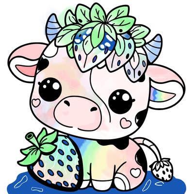 cute strawberry cow