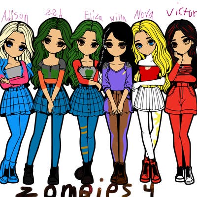 a group of girls realistic