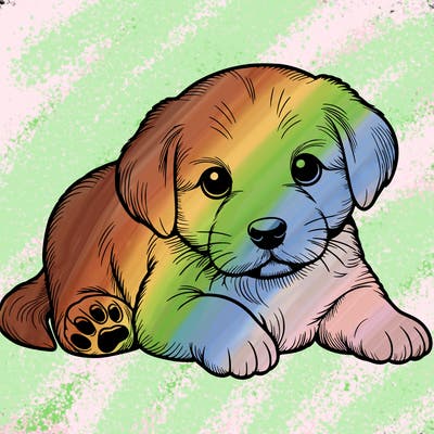 a cute realistic puppy