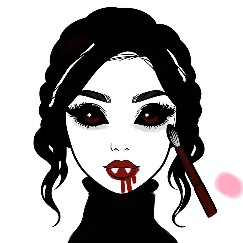 realistic person with makeup