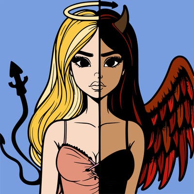 devil vs angel realistic girl