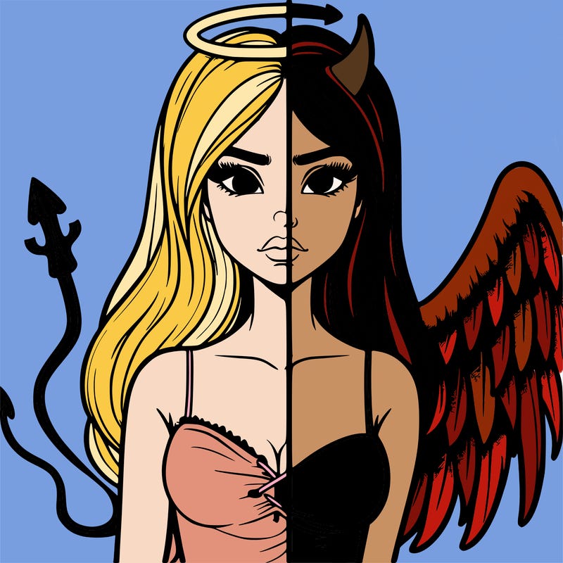 devil vs angel realistic girl