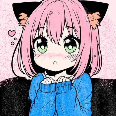 shy anime catgirl