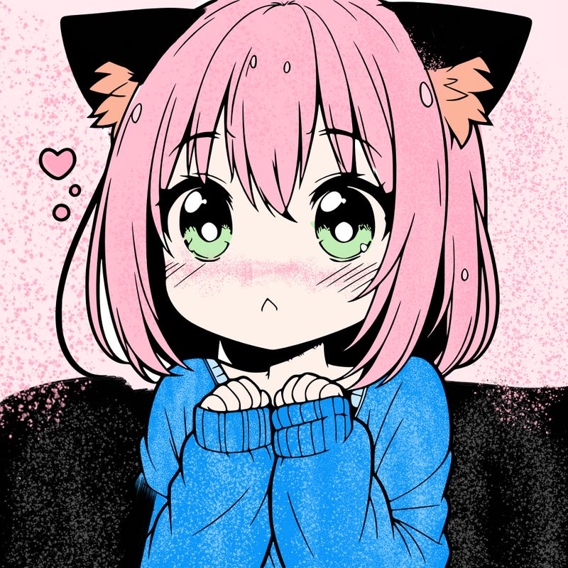 shy anime catgirl