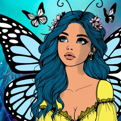 butterfly fairy realistic girl