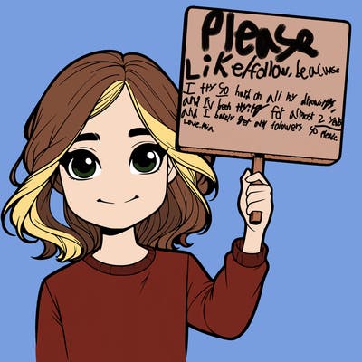 realistic girl holding up a sign