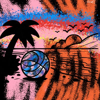 basketball on beach