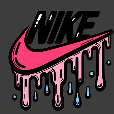 dripping nike logo