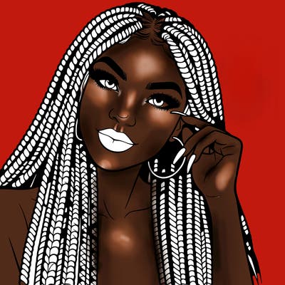 beautiful woman with box braids