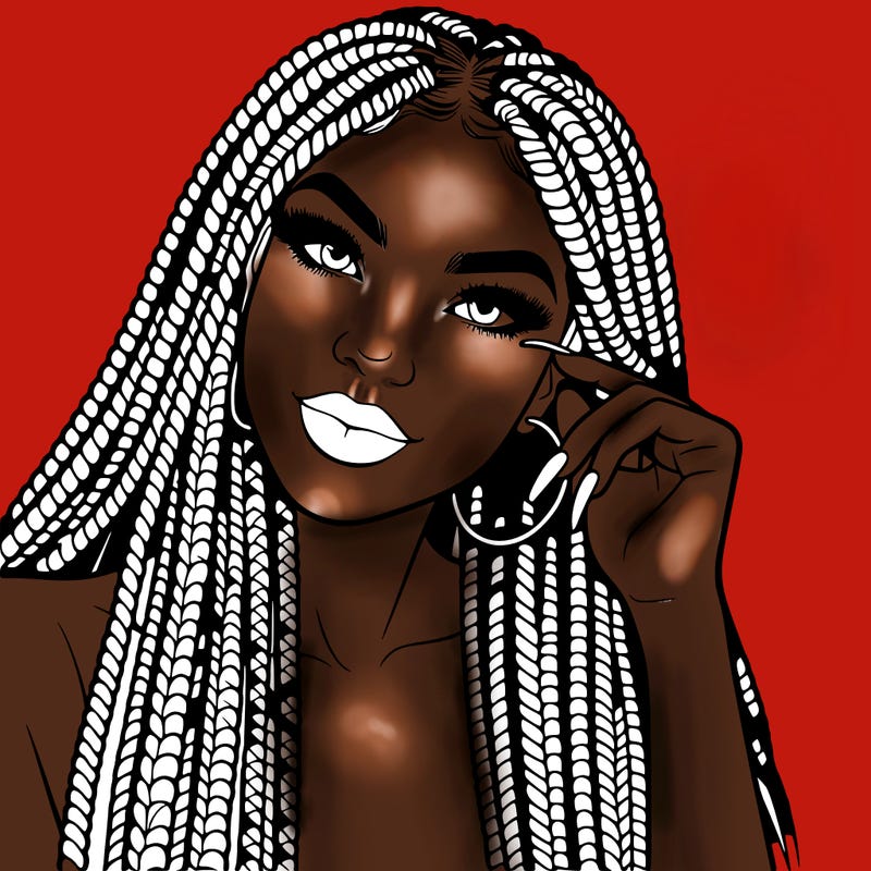 beautiful woman with box braids