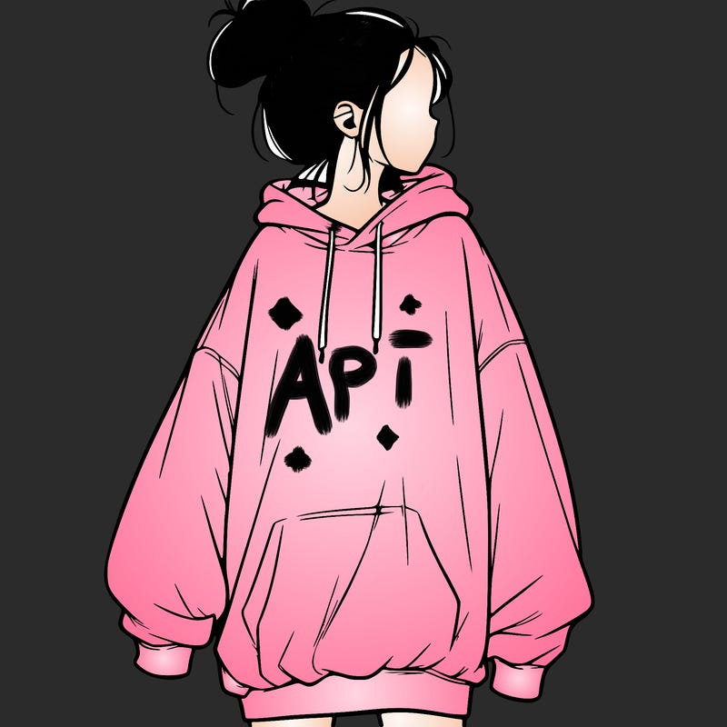 realistic girl with a oversized sweatshirt on and a bun