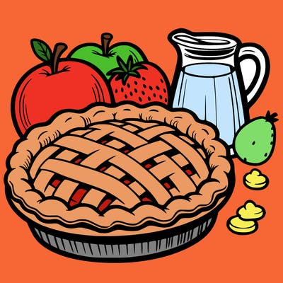 a pie of food