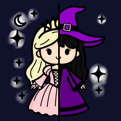 split princess and witch