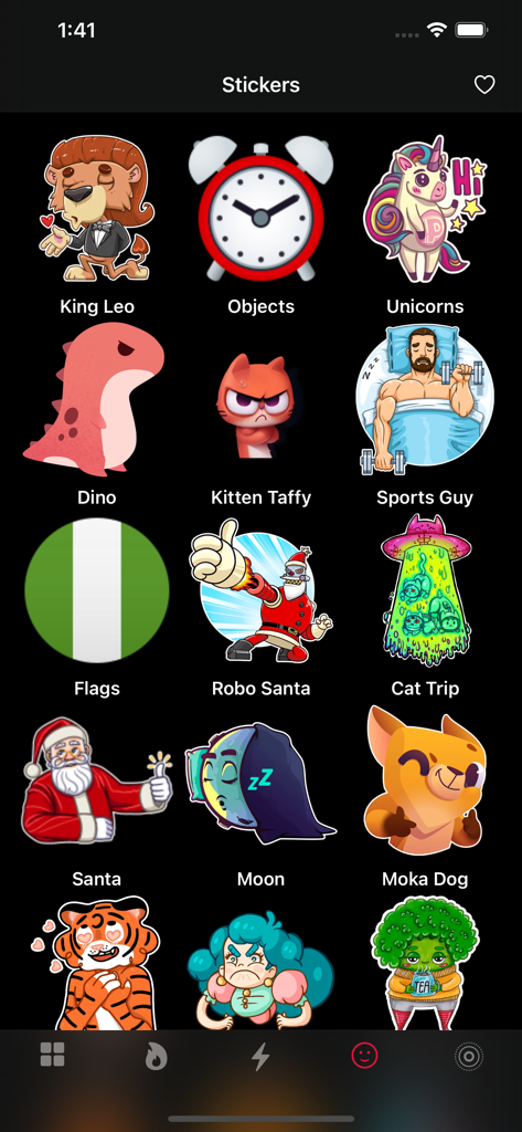 Watch Faces ®™ - Una libreria di categorie di adesivi carini e festivi per personalizzare i quadranti di Apple Watch, inclusi Babbo Natale e unicorni