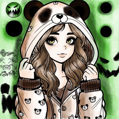 realistic girl in a animal pjs hoodie