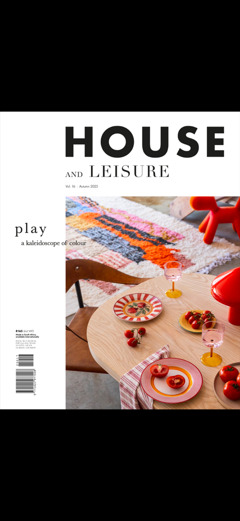 House & Leisure - Cover of House and Leisure magazine displaying a vibrant and modern interior design theme.
