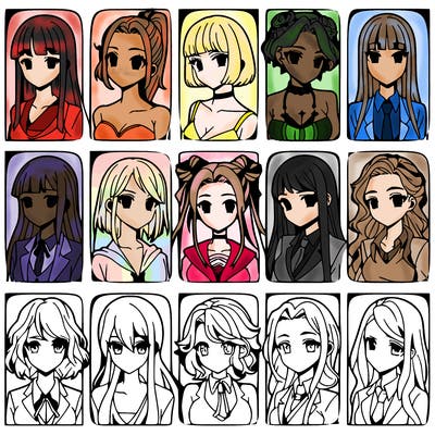 girls that look diffrent anime