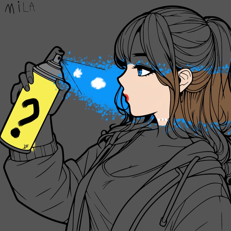 a realistic girl spray, painting