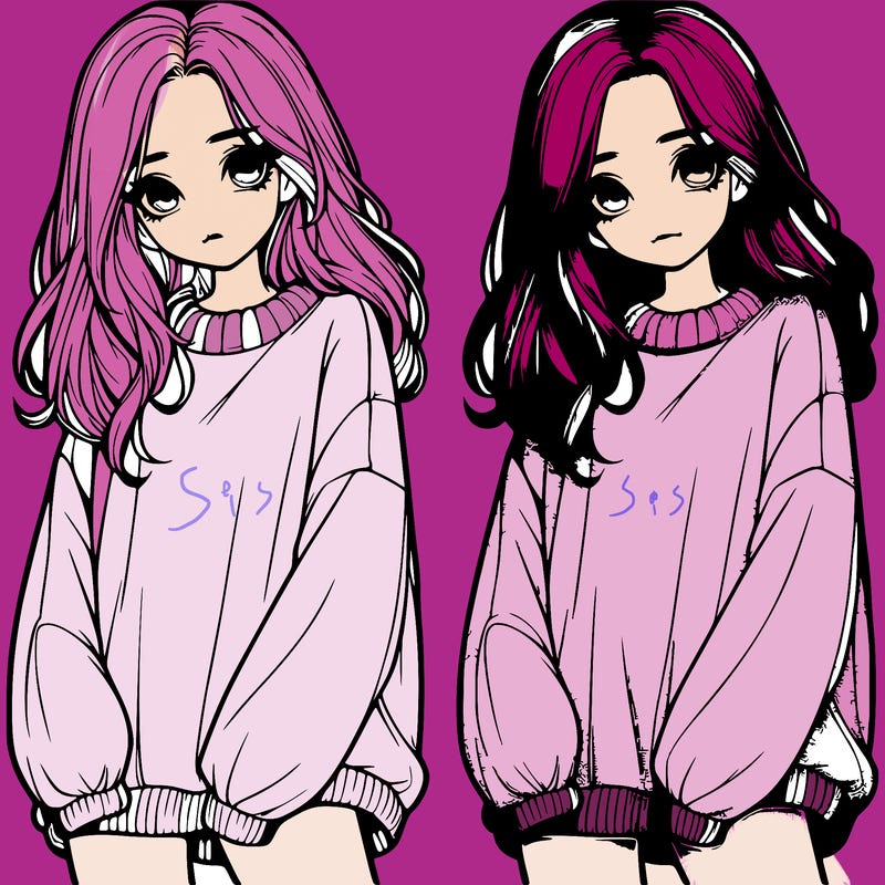 realistic girl with baggy sweater