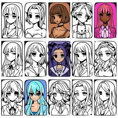 girls that look diffrent anime