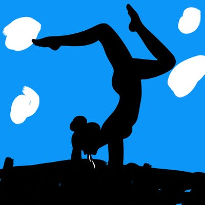 a woman doing a handstand