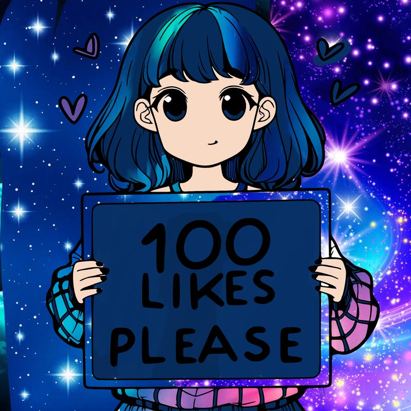 a girl holding a sign saying 100 likes please