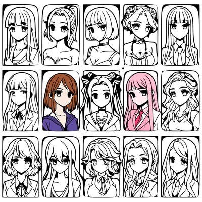 girls that look diffrent anime