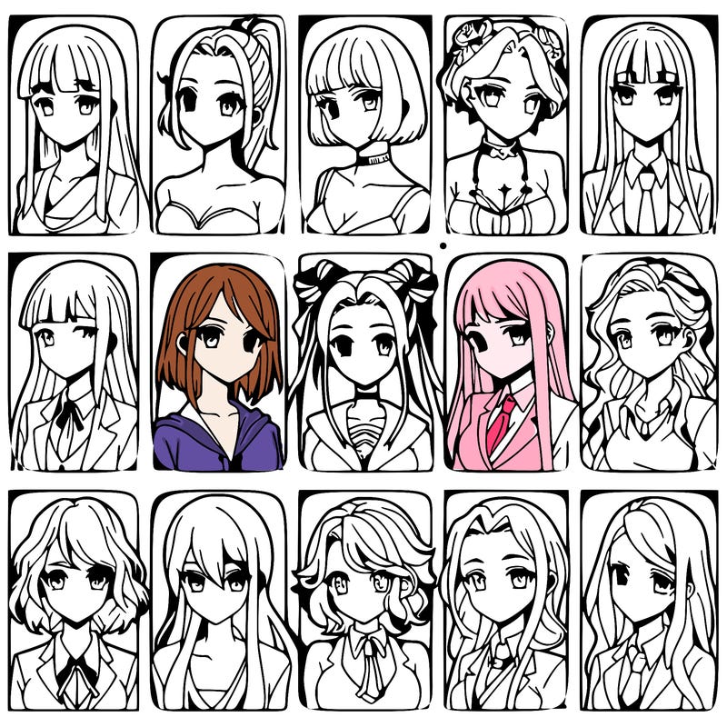 girls that look diffrent anime