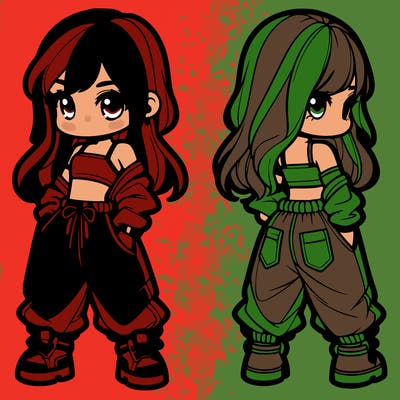 girl in crop top and baggy pants