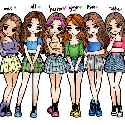 a group of girls realistic