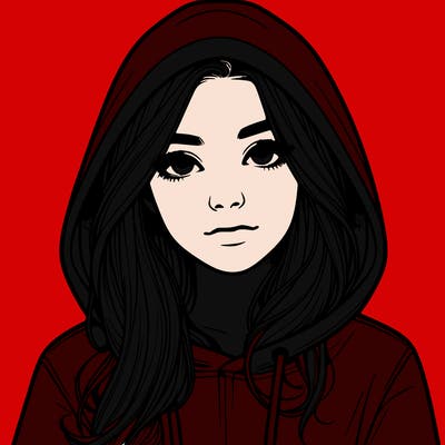 realistic girl with a hoodie