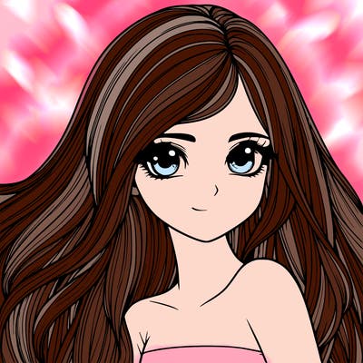 realistic girl pretty long hair