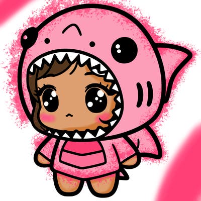 girl in a shark suit