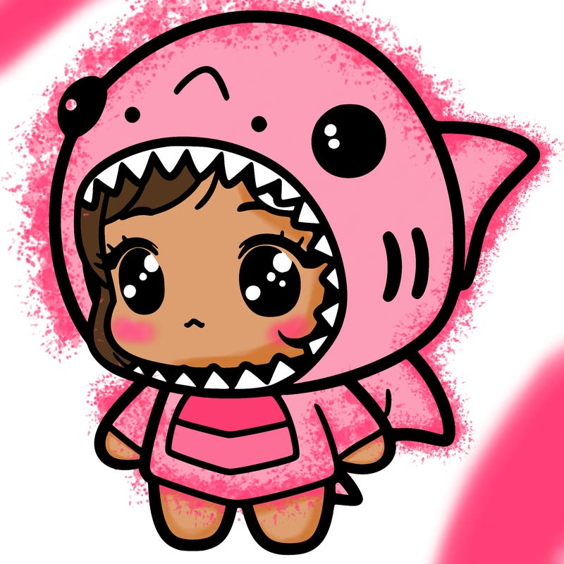 girl in a shark suit