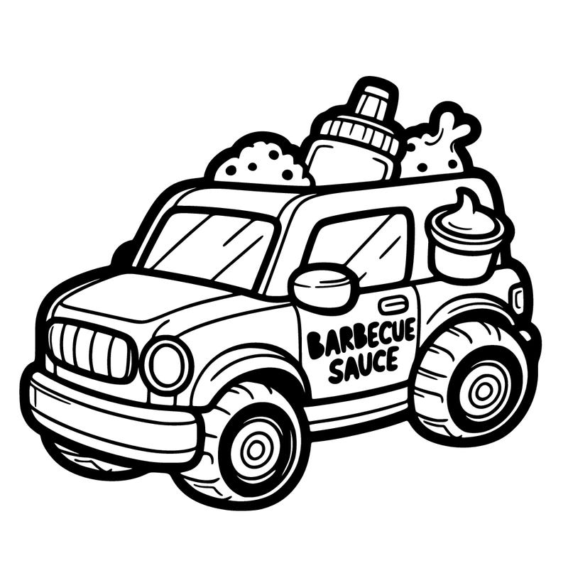 chicken nugget with barbecue sauce  car