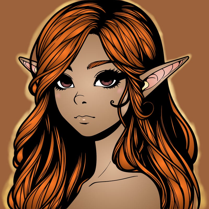 elf girl realistic dark fantasy